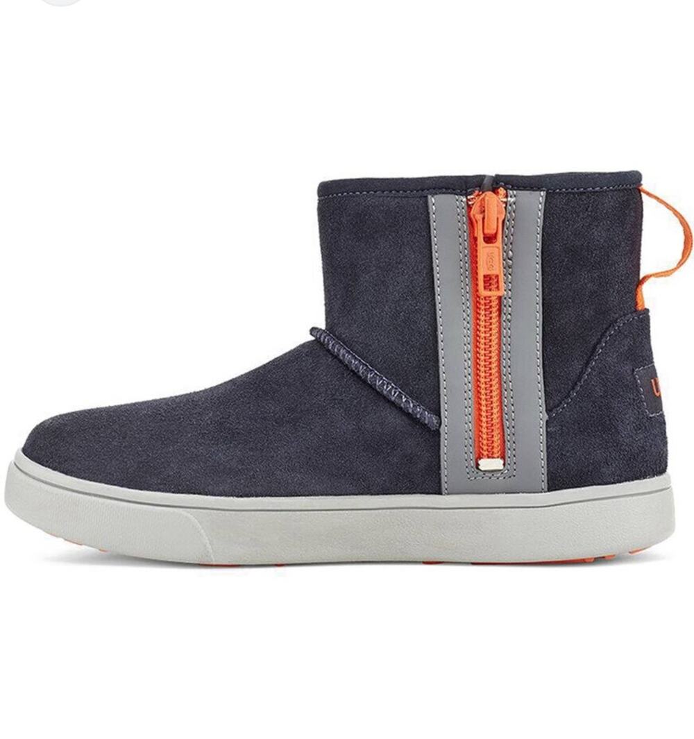 UGG Adler suede leather navy blue orange sneaker boot big boys size 2 shoes
